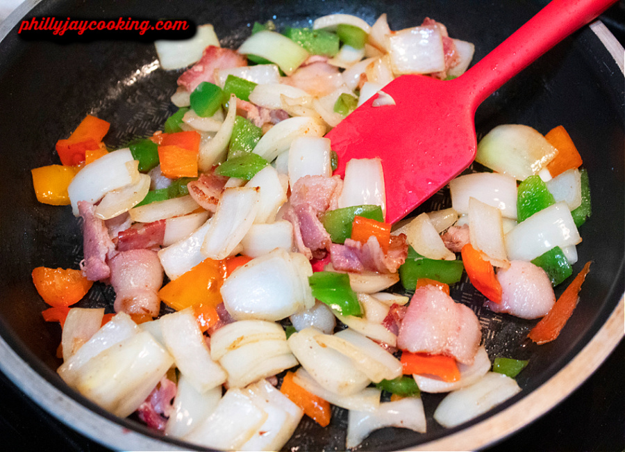 Bacon Onions Peppers Cabbage