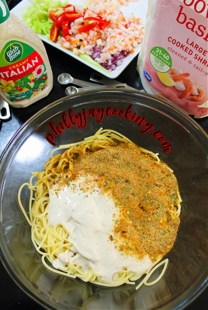 Creamy Spaghetti Seafood Salad