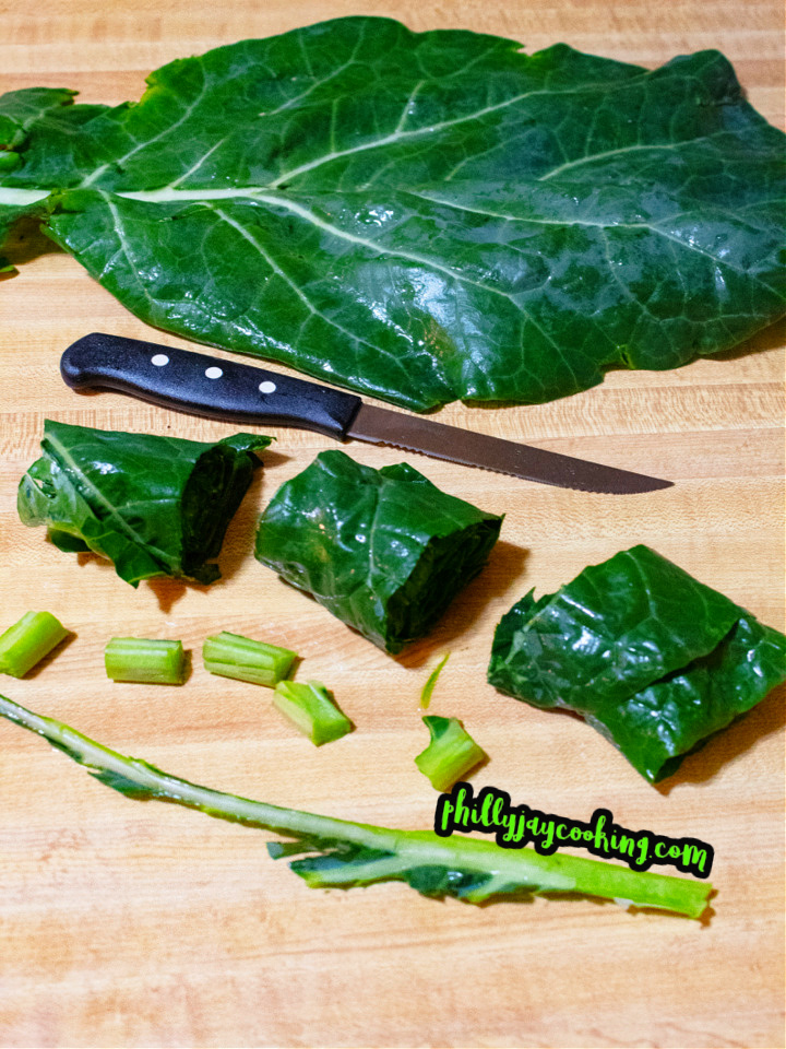 Cleaning and Cutting Collard Greens