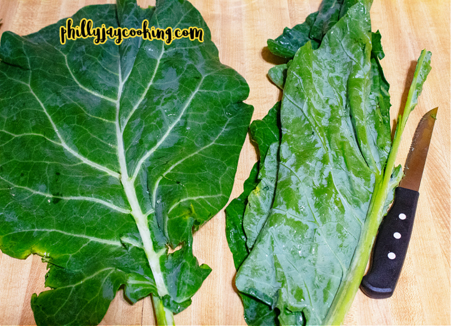 Chopped Stems Of Collard Greens