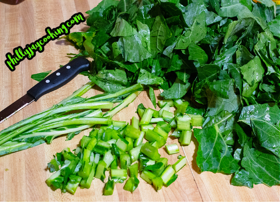 Preparing Collard Greens