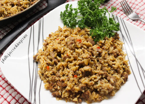 Easy Dirty Rice Recipe (Made with Ground beef & Sausage)