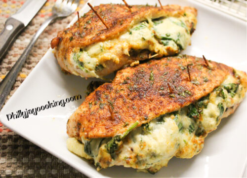 Cheesy Spinach Stuffed Chicken Breast