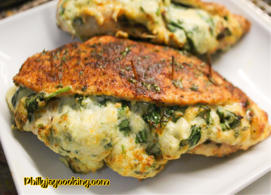 Cheese Spinach Stuffed Boneless Chicken