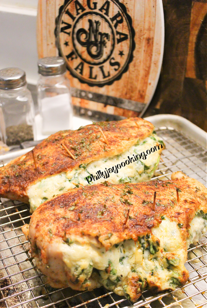 Cheese Spinach Stuffed Boneless Chicken