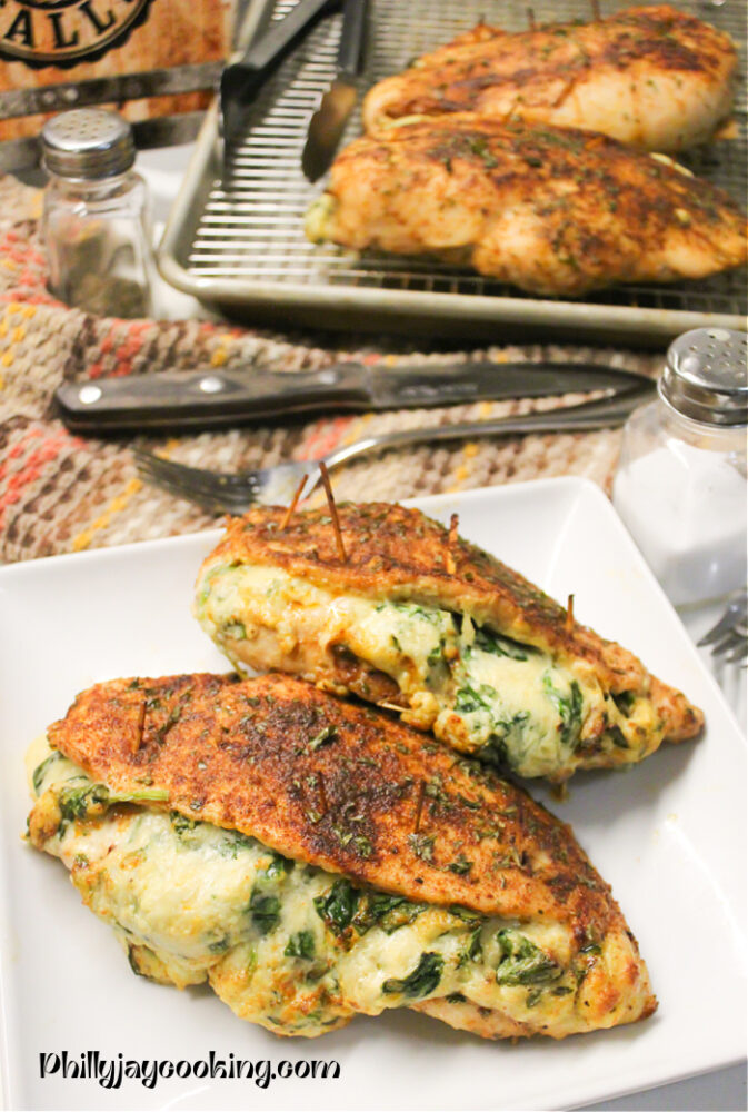 Cheesy Spinach Stuffed Chicken Breast