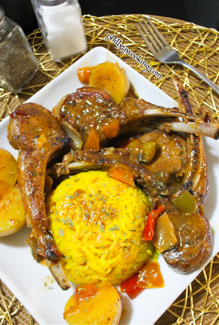 Smothered Lamb Chops And Potatoes